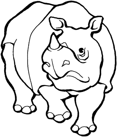 Javan Rhinoceros Coloring Page